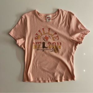 AE Band Tee Willie Nelson Crop Top - XL